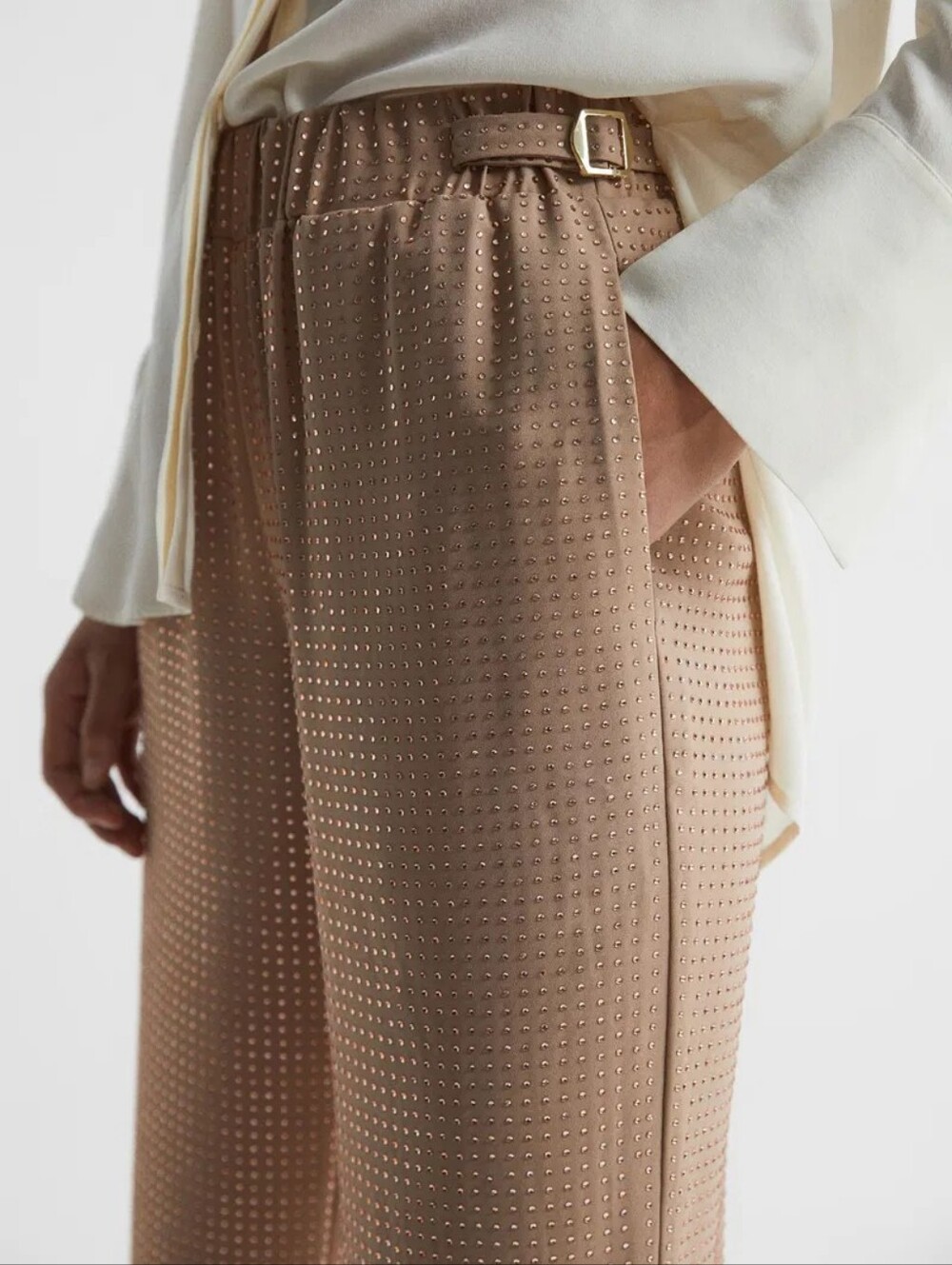 REISS | $285 Arielle Wide Leg Embellished Trousers